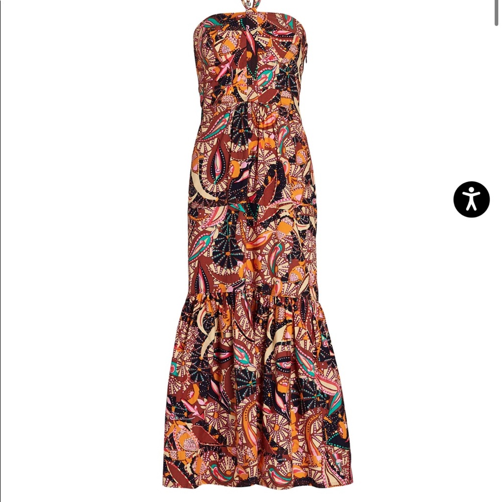 A.L.C. Patterned Cotton Halter Midi Dress
